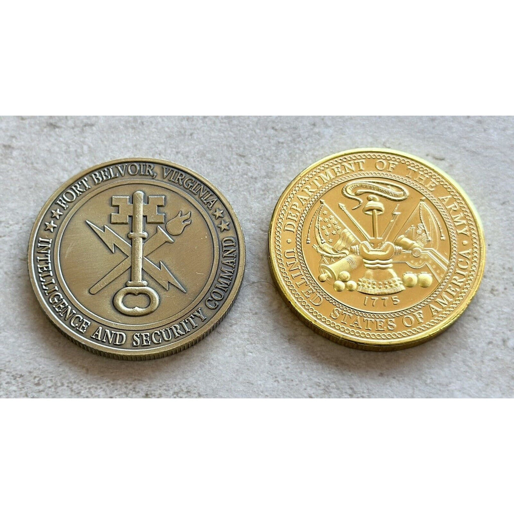 2PCS US Army Military MI Branch Counter Intelligence Special Agent Badge Coin