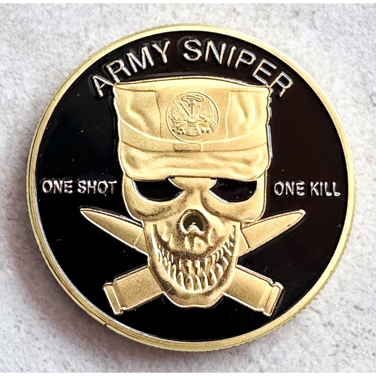 2LT Second Lieutenant Rank & U S ARMY SNIPER "ONE SHOT ONE KILL" Challenge Coin
