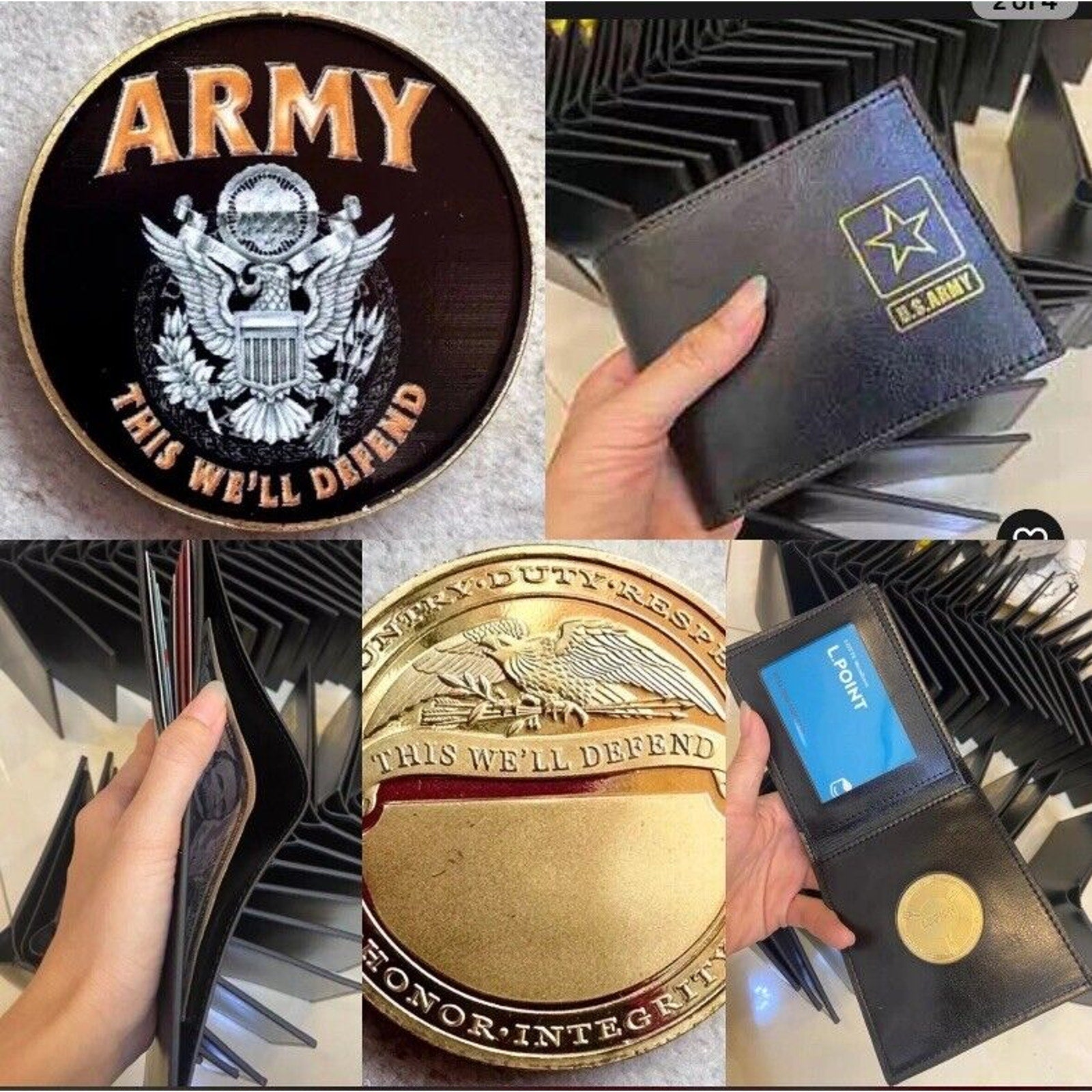 United States Army This We Will Defend W/Credential coin holder wallet