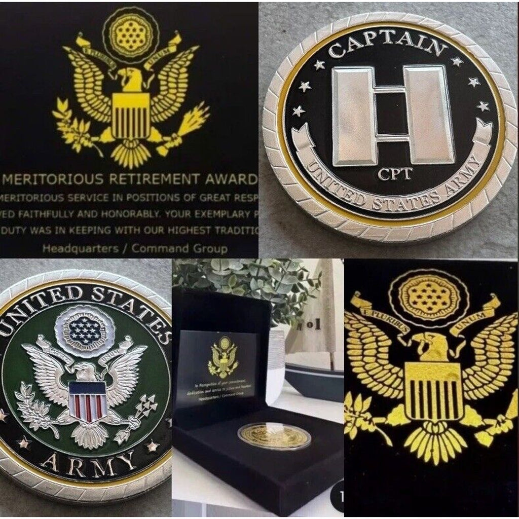 US ARMY CAPTAIN RANK with Retirement Award