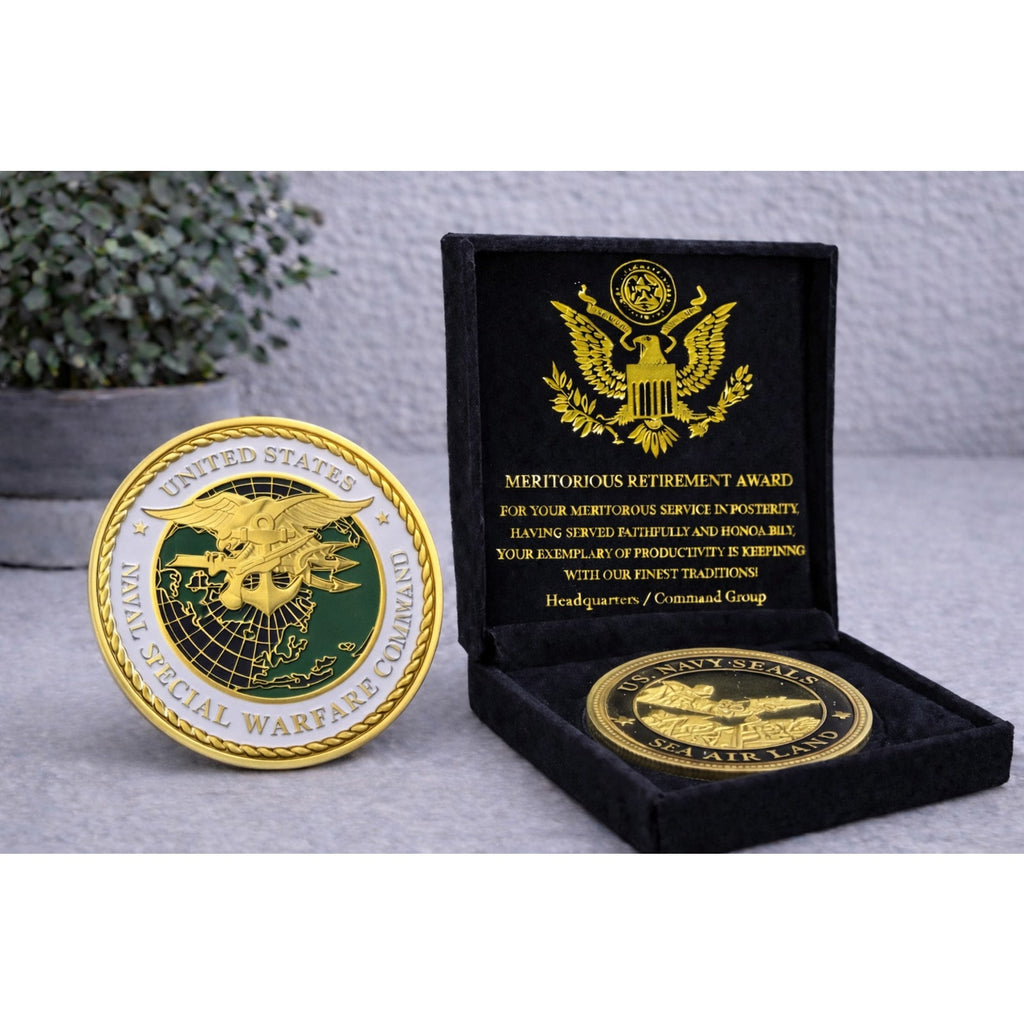 US Naval Special Warfare Command Navy Seals Sea Air Land Navy w/Retirement Award