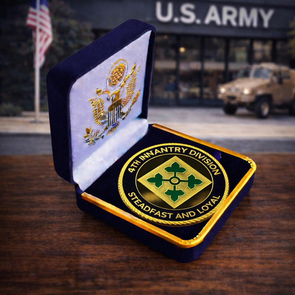 U.S. Army 4th Infantry Division Challenge Coin ·FAST SHIPPING· ·NEW· with case