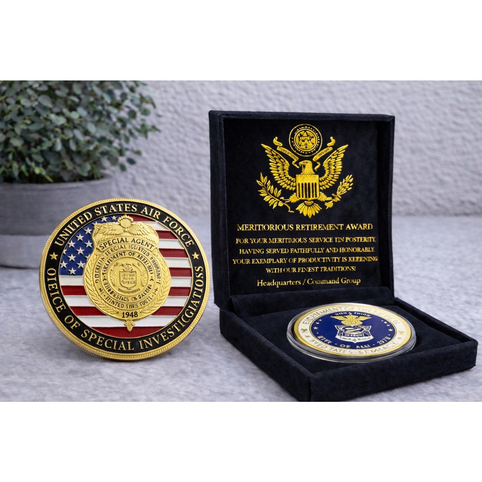 U S Air Force OFFICE OF SPECIAL INVESTIGATIONS w/ Retirement Award