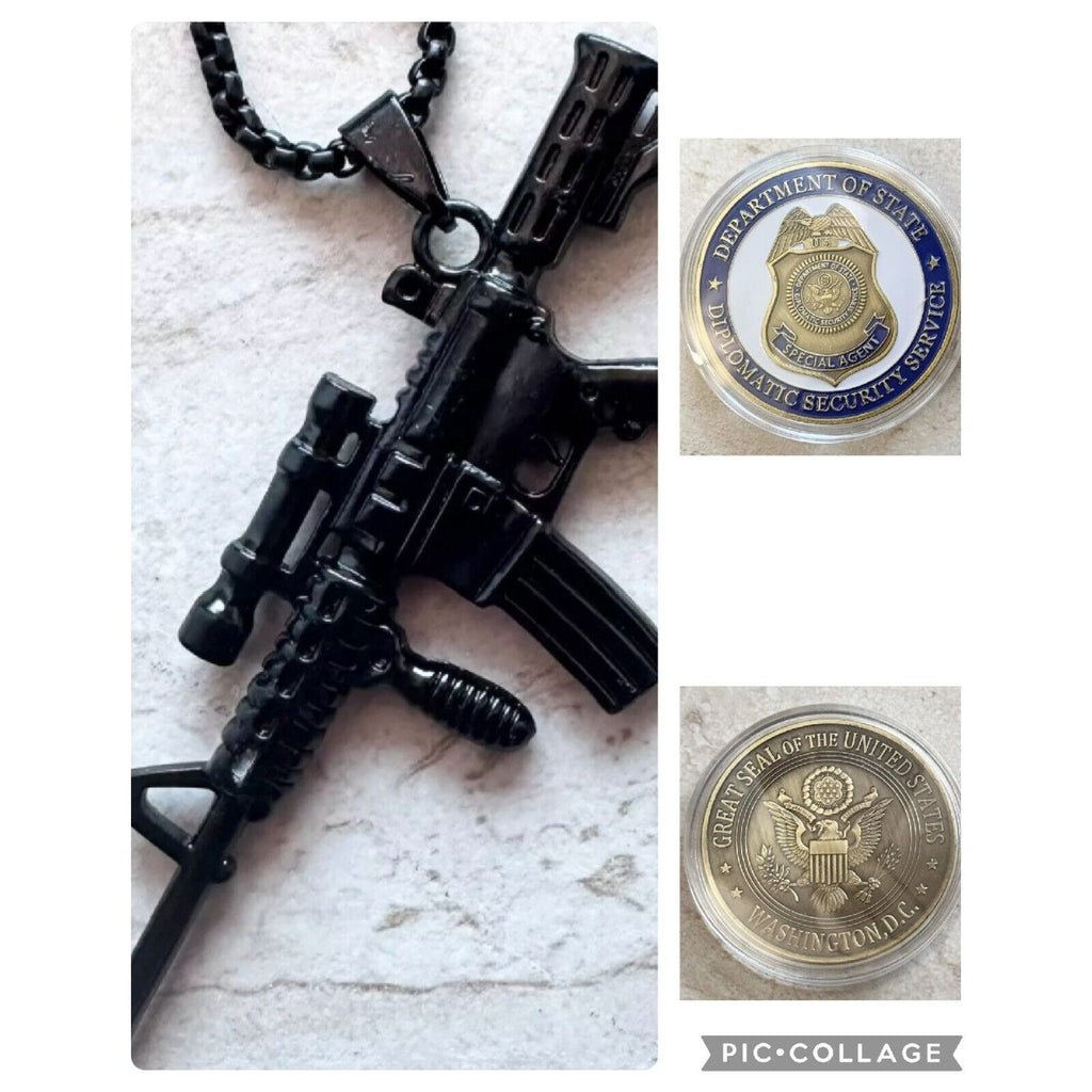2pcsDEPARTMENT OF STATE-US Diplomatic Security Service Officer Agent And Dog Tag