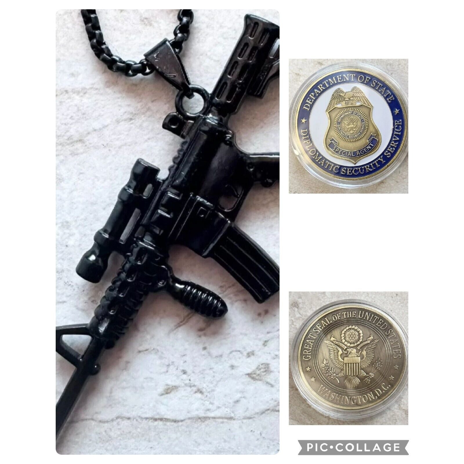 2pcsDEPARTMENT OF STATE-US Diplomatic Security Service Officer Agent And Dog Tag