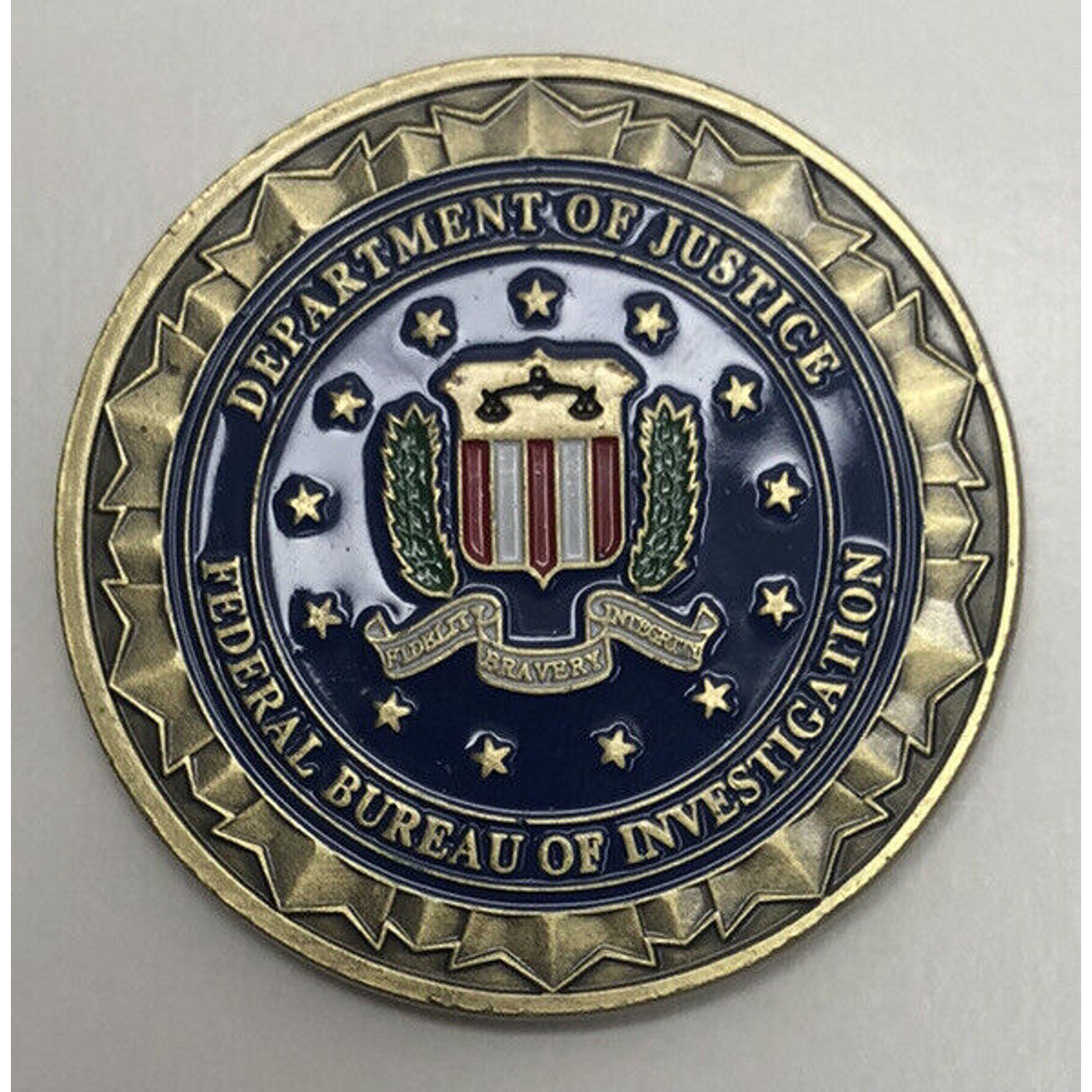 FBI Challenge Coin United States DOJ, Come With Special Velvet Case