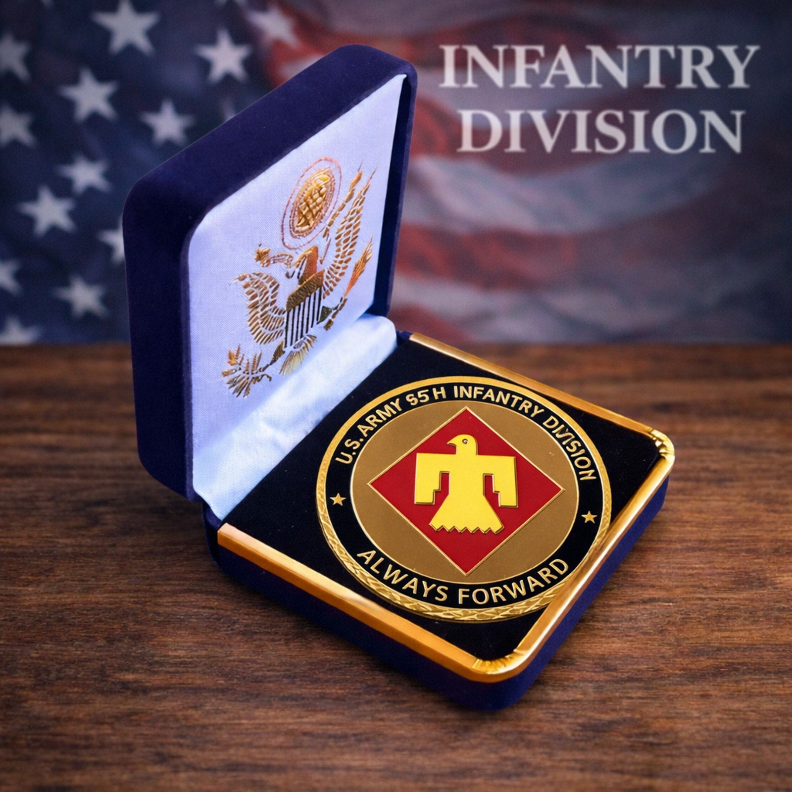 U.S. Army 45th Infantry Division Challenge Coin ·FAST SHIPPING· ·NEW· with case
