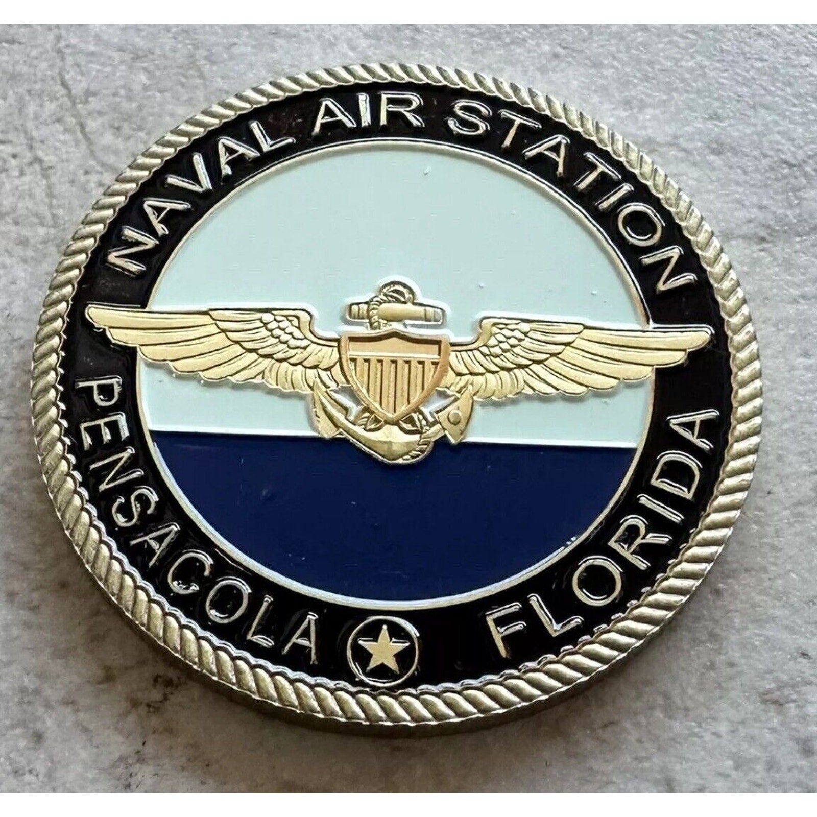 USN Navy aviation Base Challenge Coin NAS Pensacola Florida USA