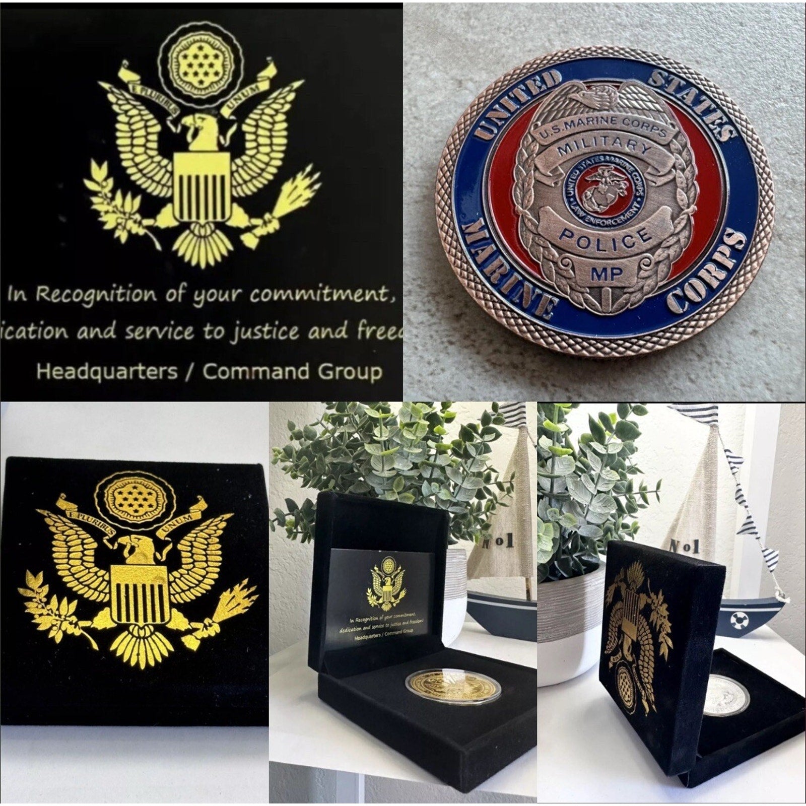 US MARINE CORPS MILITARY POLICE Officer Challenge Coin OFF LIC 23125