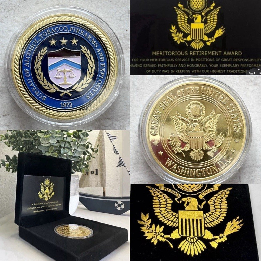 ATF Official Challenge Coin US Government Agency With Retirement Award