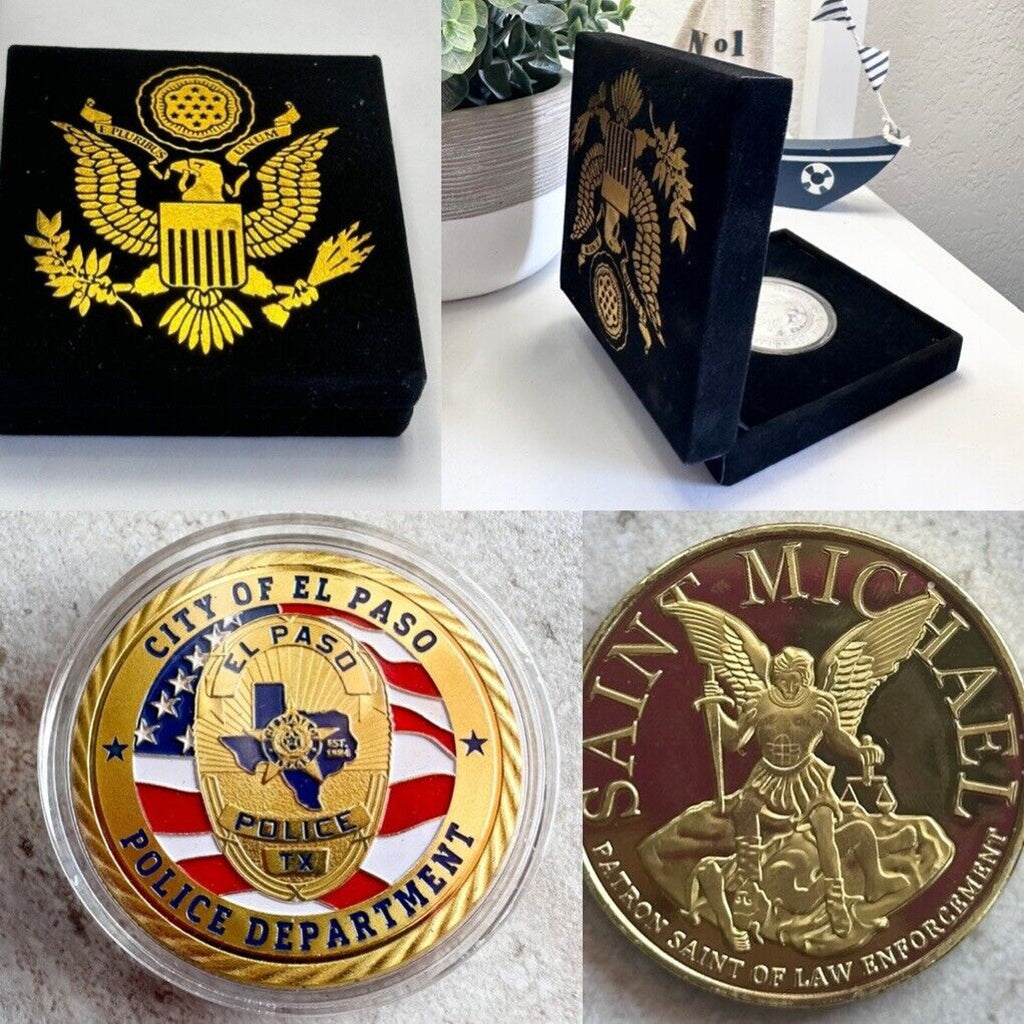 CITY OF EL PASO TEXAS POLICE DEPARTMENT CHALLENGE COIN With Presidential Box