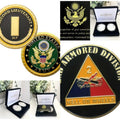 2pcs Army Rank 2LT 2nd O-2 And 2nd Armored Division Coin