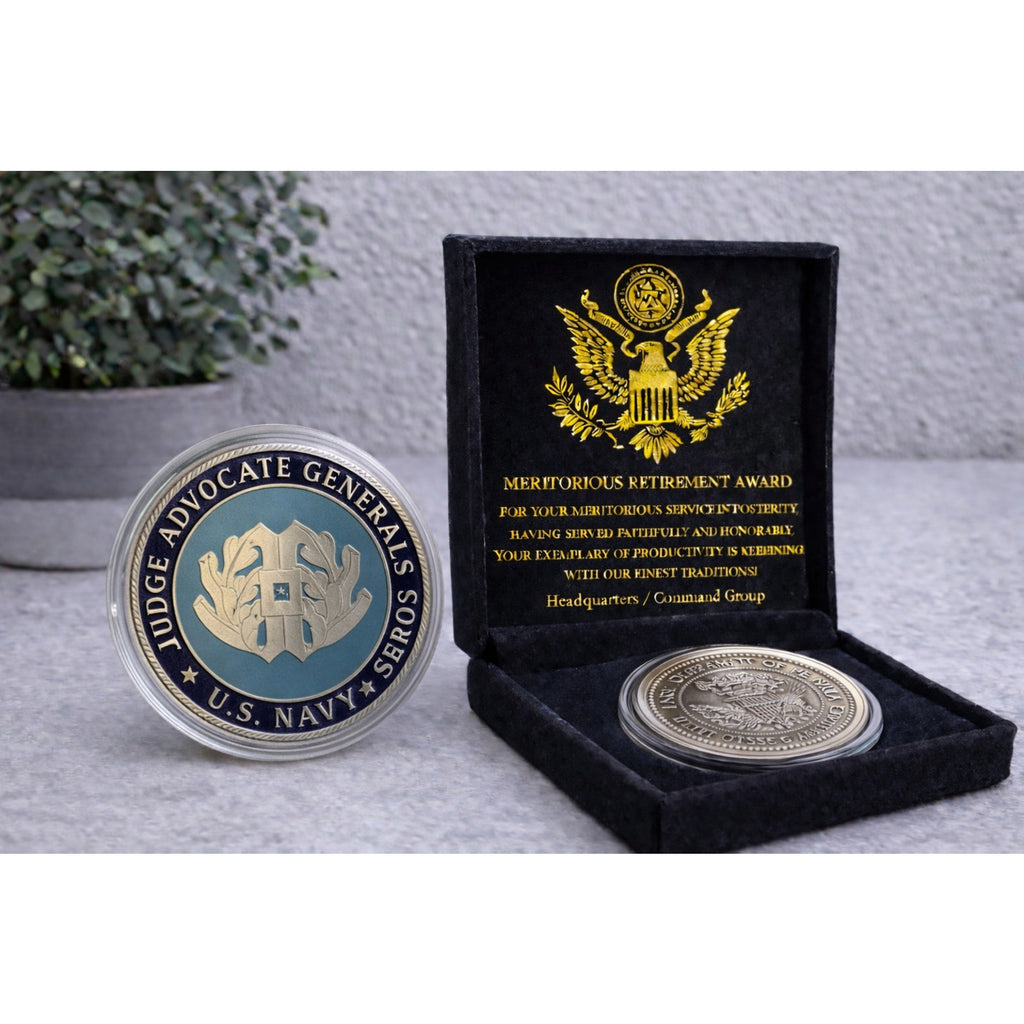 US NAVY JUDGE ADVOCATE GENERAL'S CORPS with velvet case w/ Retirement Award