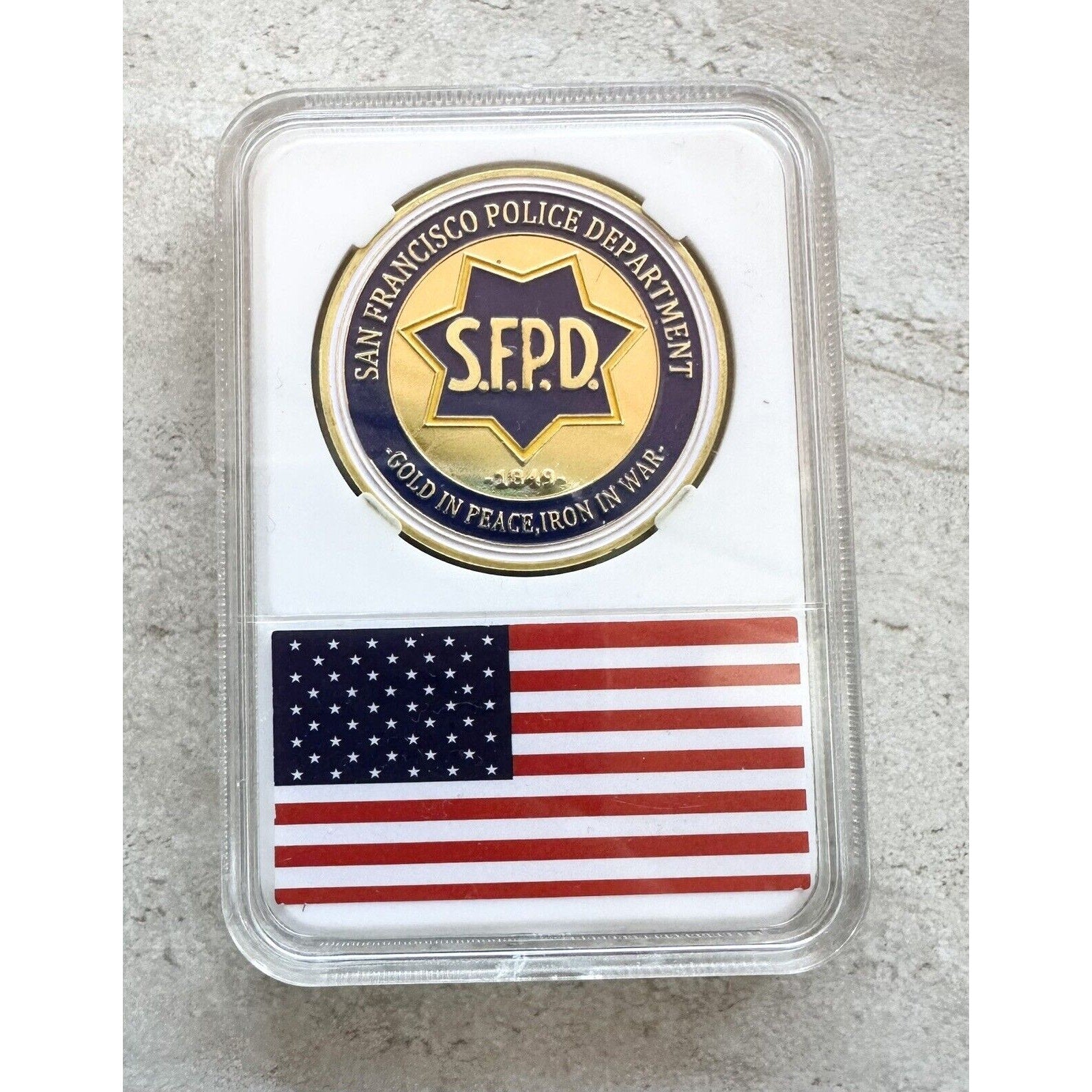 San Francisco SFPD POLICE DEPARTMENT Challenge Coin with case