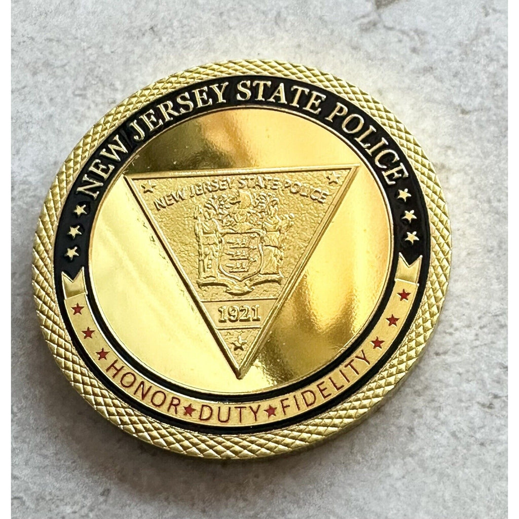 NEW JERSEY STATE POLICE TROOPER ST MICHAEL Challenge Coin 40mm New!