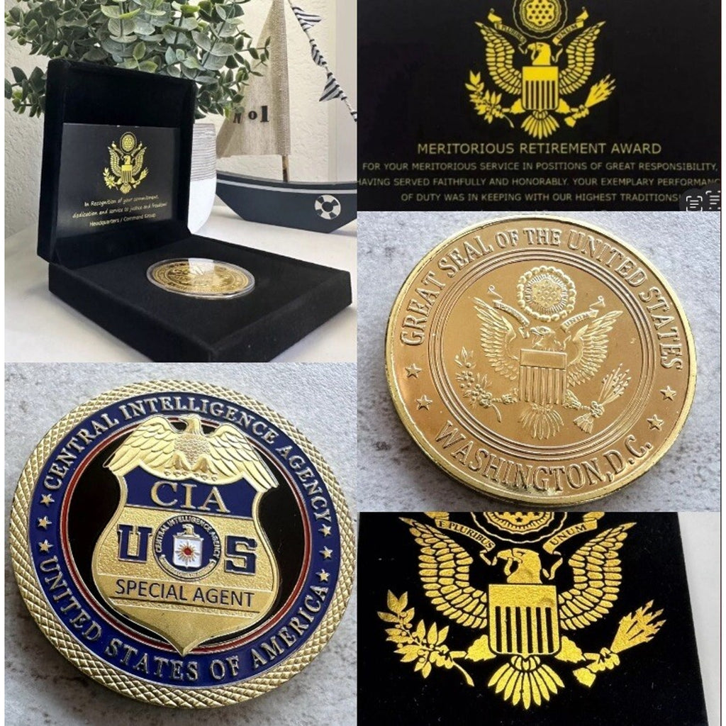 Central Intelligence Agency CIA Special Agent Coin With Retirement Award