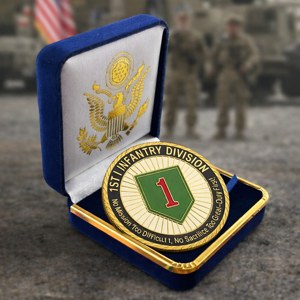 US ARMY 1st Infantry Division Challenge Coin ·FAST SHIPPING· ·NEW· with case
