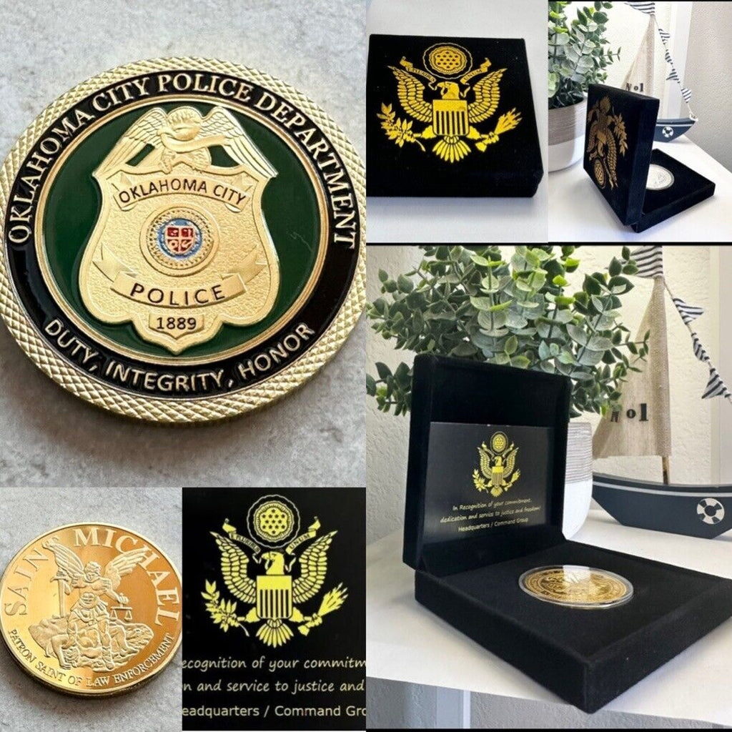 Oklahoma City Police Dept Challenge Coin Come With Special Velvet Case