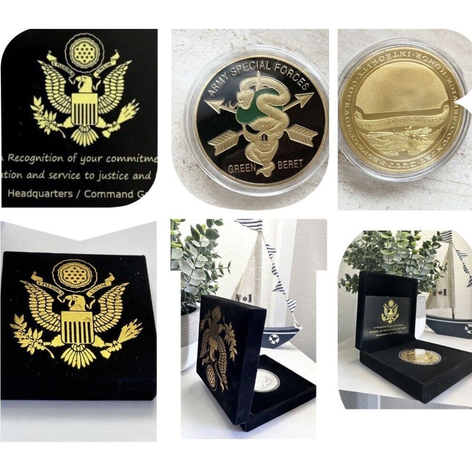 U.S. United States Army Special Forces Green Beret With Special Velvet Case