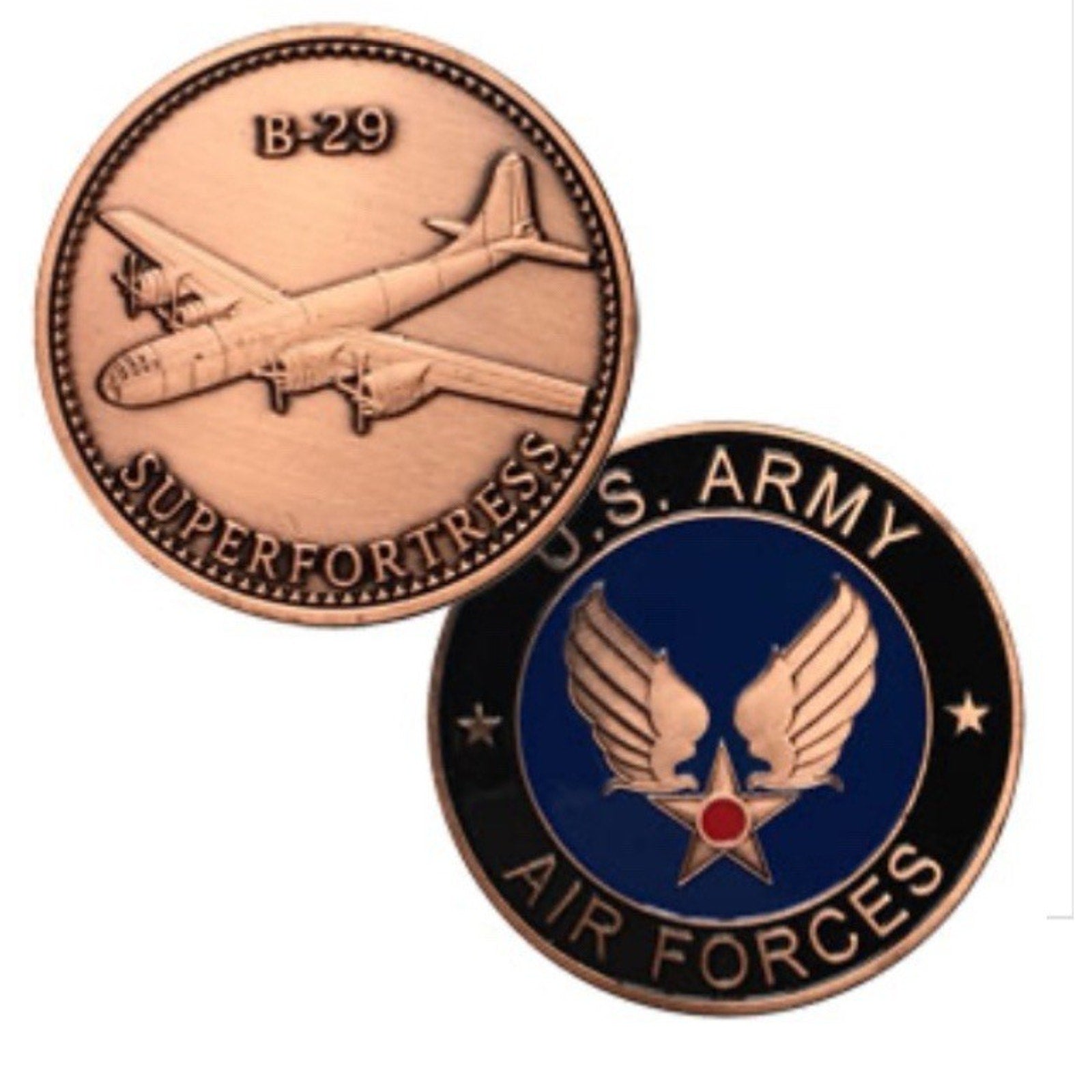 2pcs Army Rank 2LT 2nd O-2 And B-29 Airplane Coin