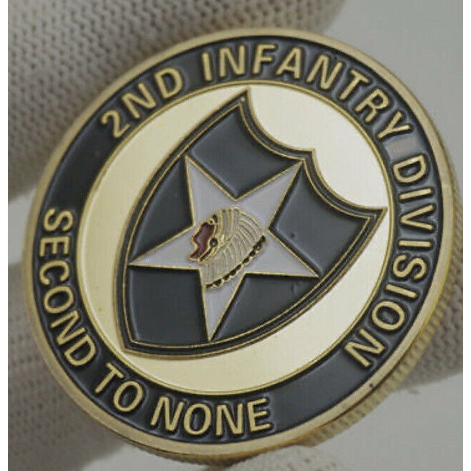 US Military Army 2nd Infantry Airborne Division Gold Challenge Coin US Seller