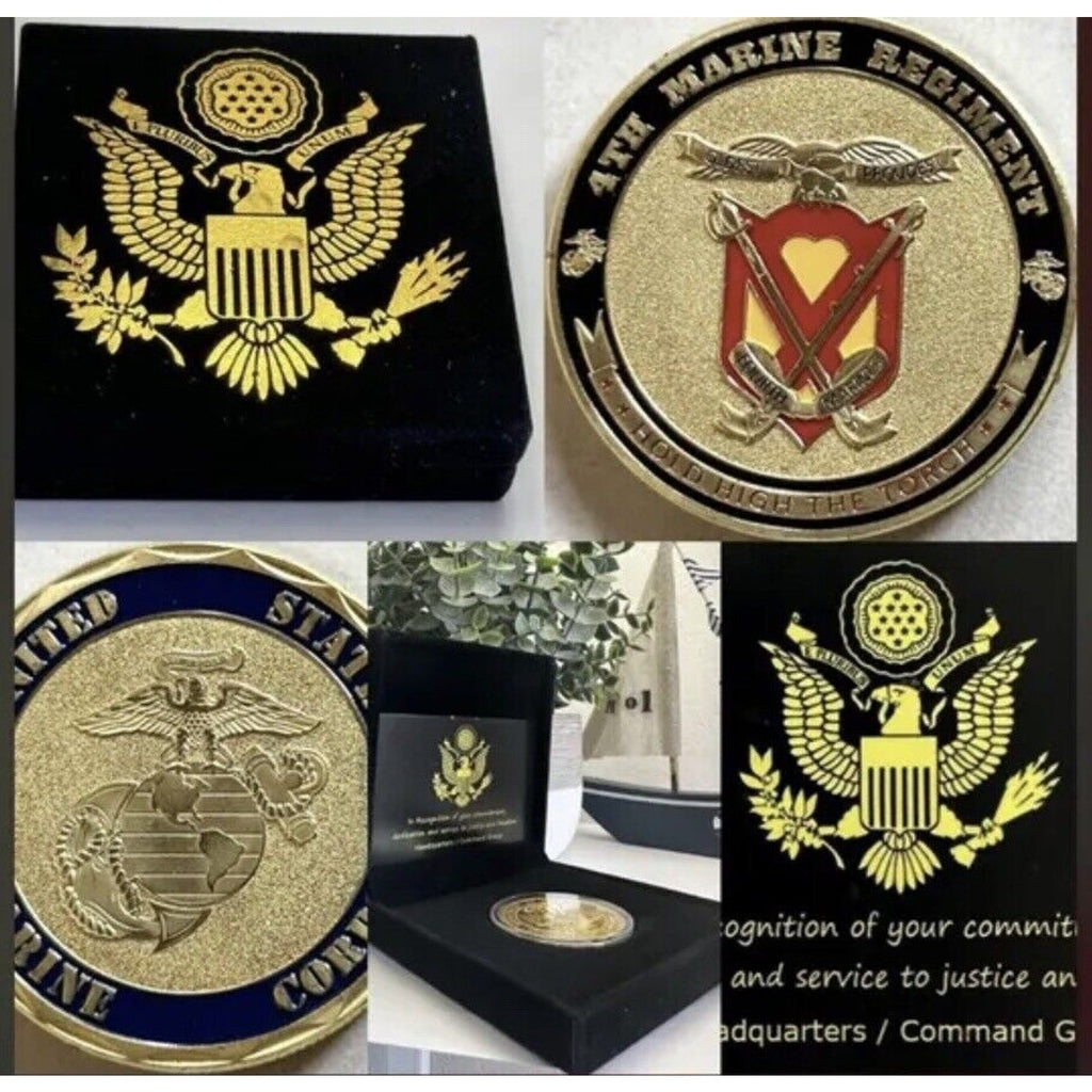 US MARINE CORPS - 4th MARINE REGIMENT Challenge Coin USA