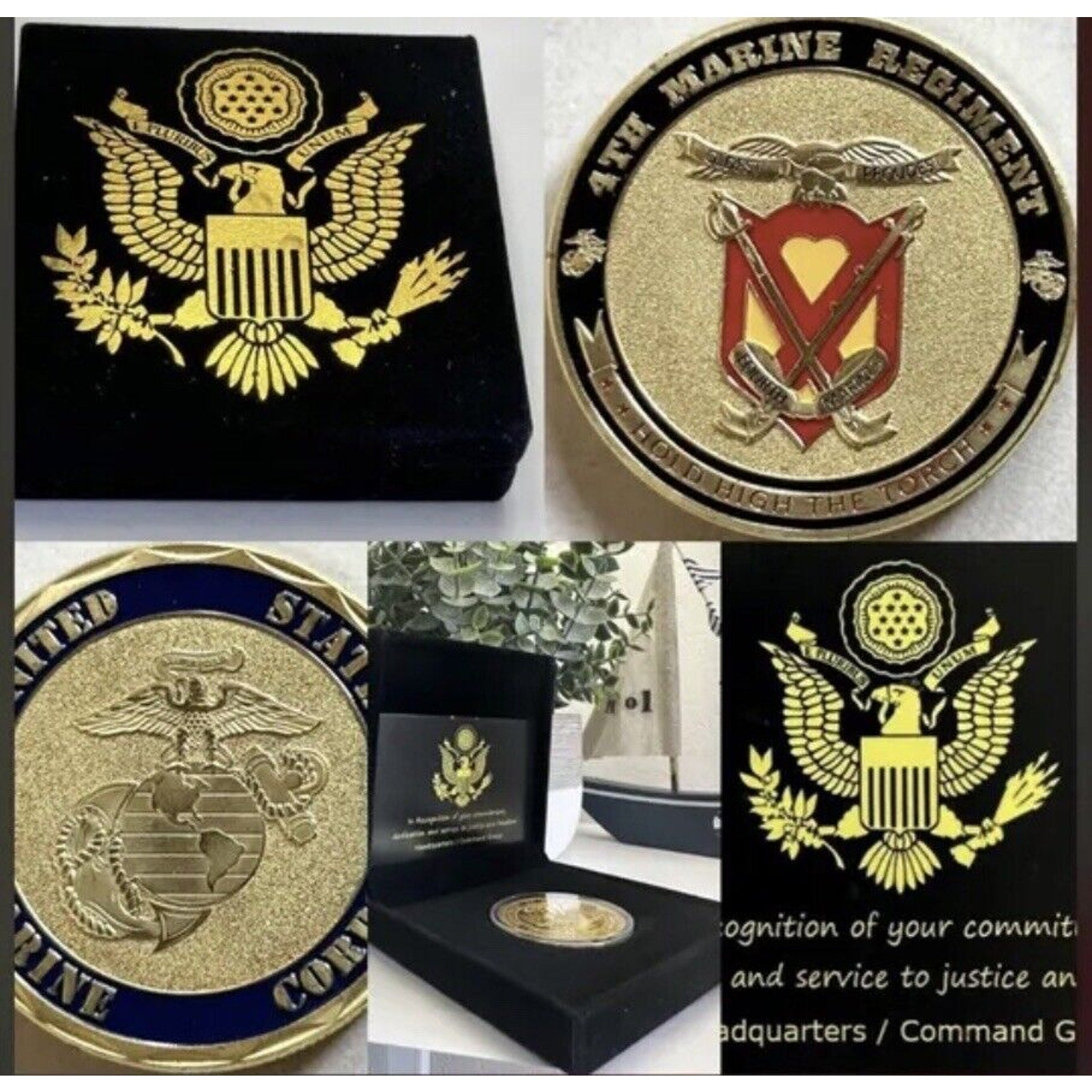 US MARINE CORPS - 4th MARINE REGIMENT Challenge Coin USA