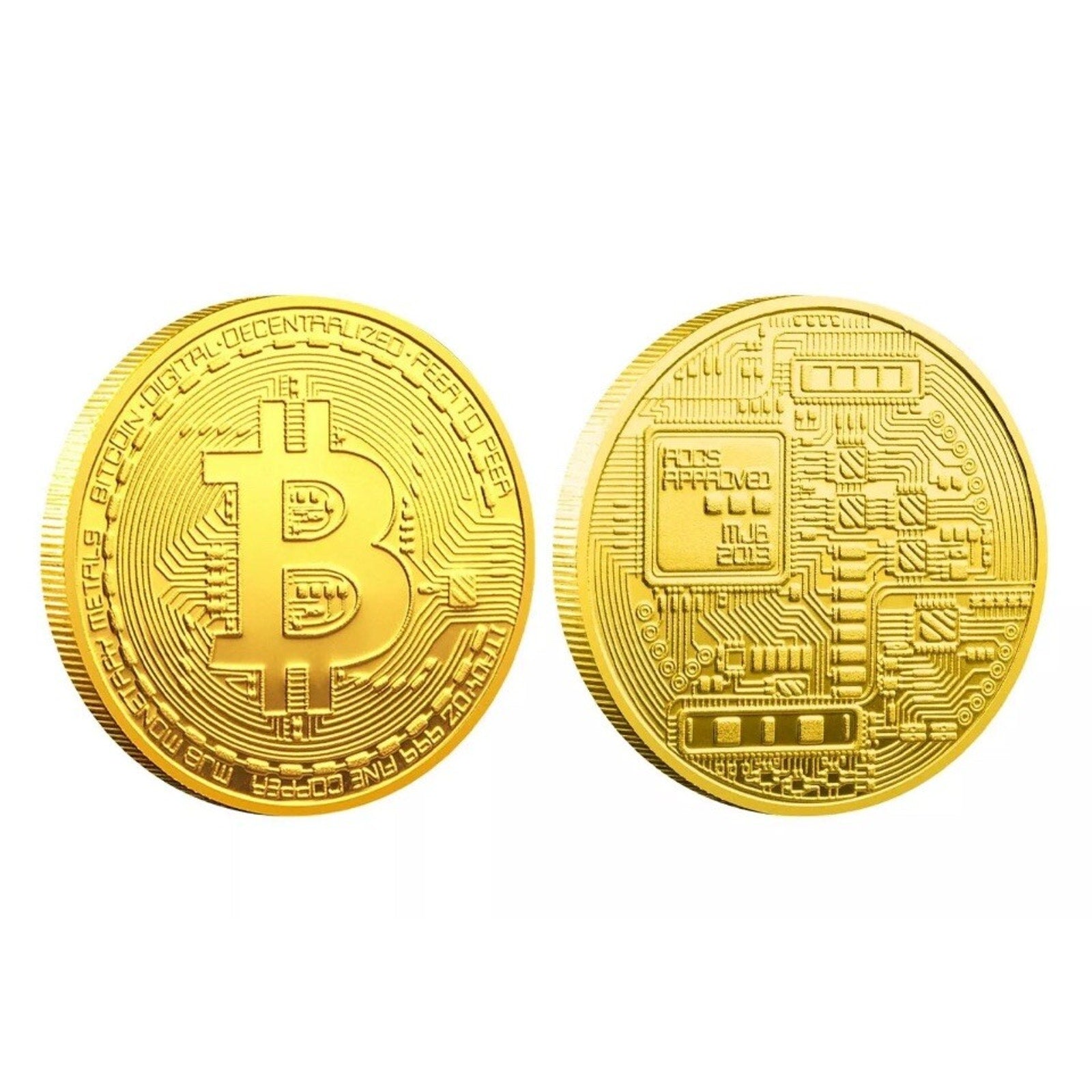 2025 Physical Bitcoin Commemorative Coin Metal Gold Plated Bit Coin Collection