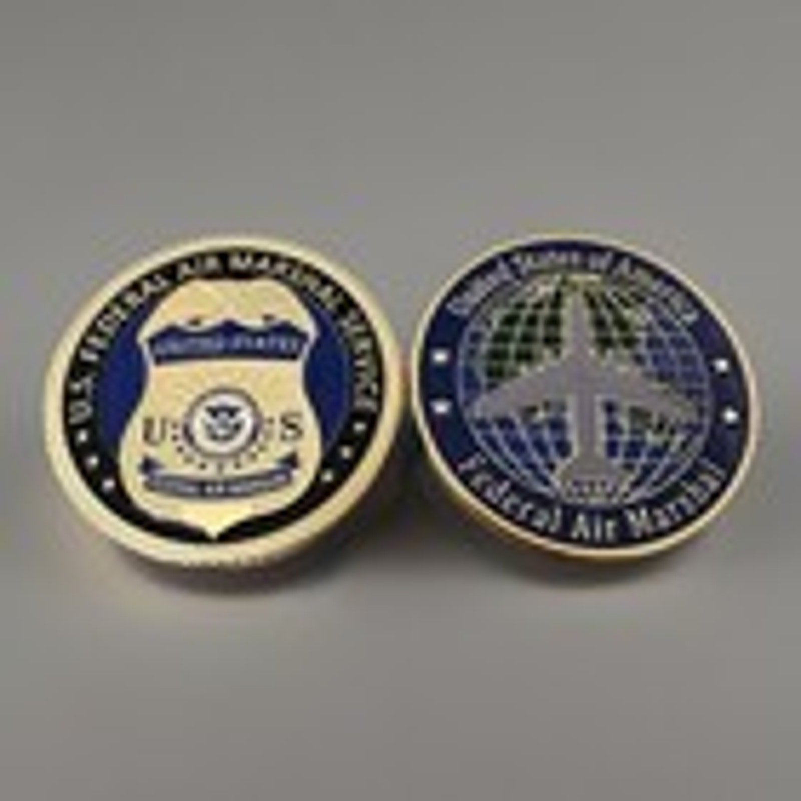 Copied - U S Federal Air Marshal Challenge Coin With Blue Velvet Case. Fast Shipping!