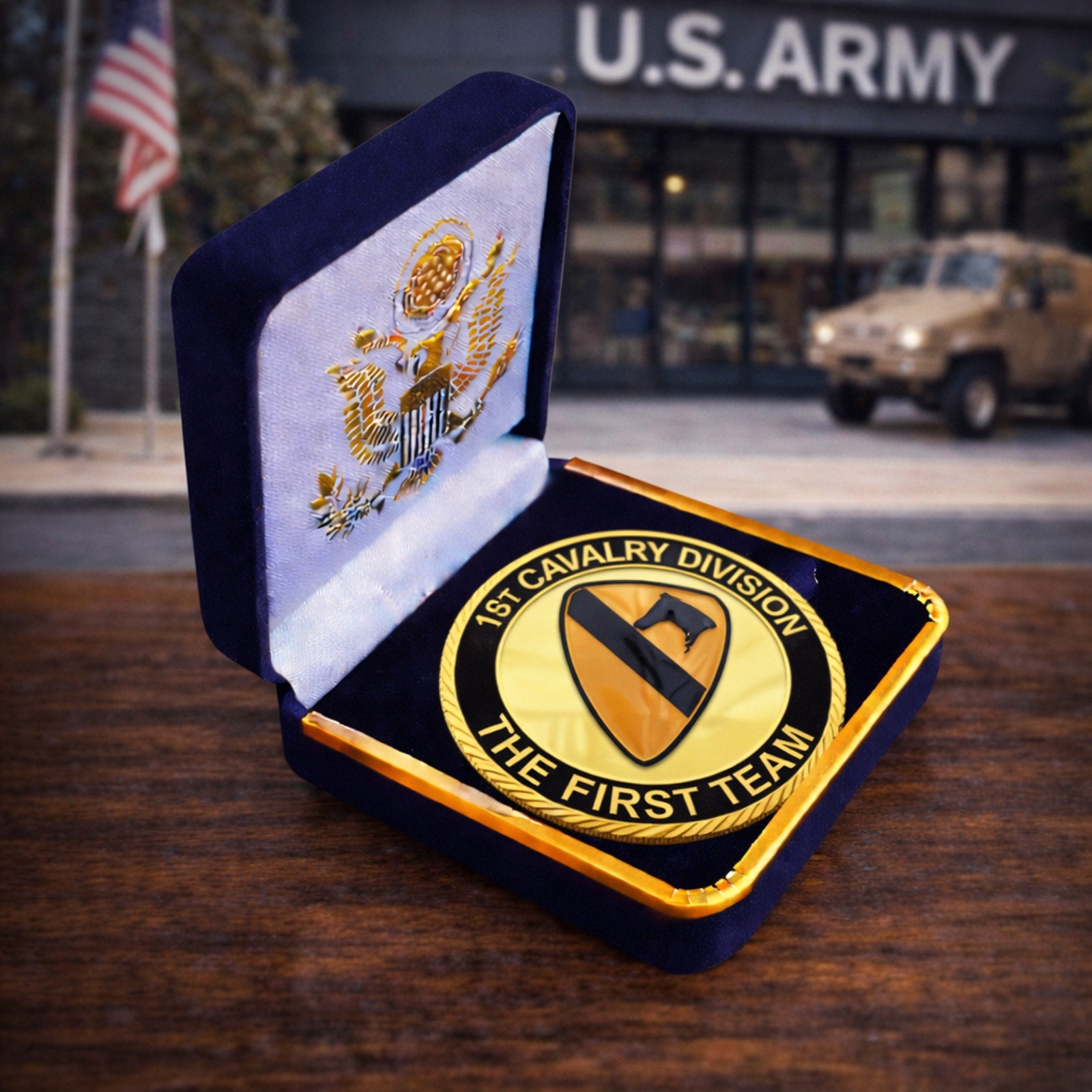 U.S. Army 1st Cavalry Division Challenge Coin ·FAST SHIPPING· ·NEW· with case