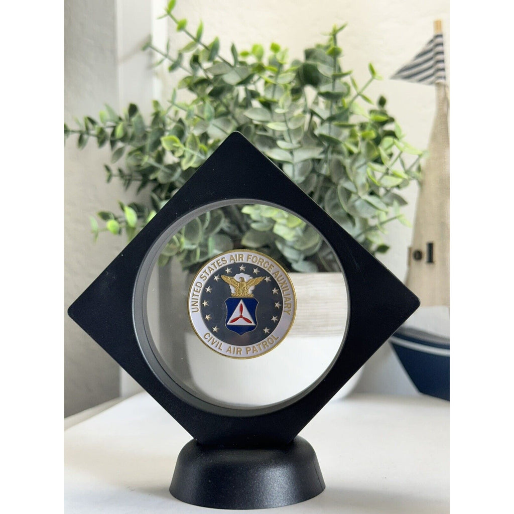 U S AIR FORCE AUXILIARY CIVIL AIR PATROL Challenge Coin With Display Case
