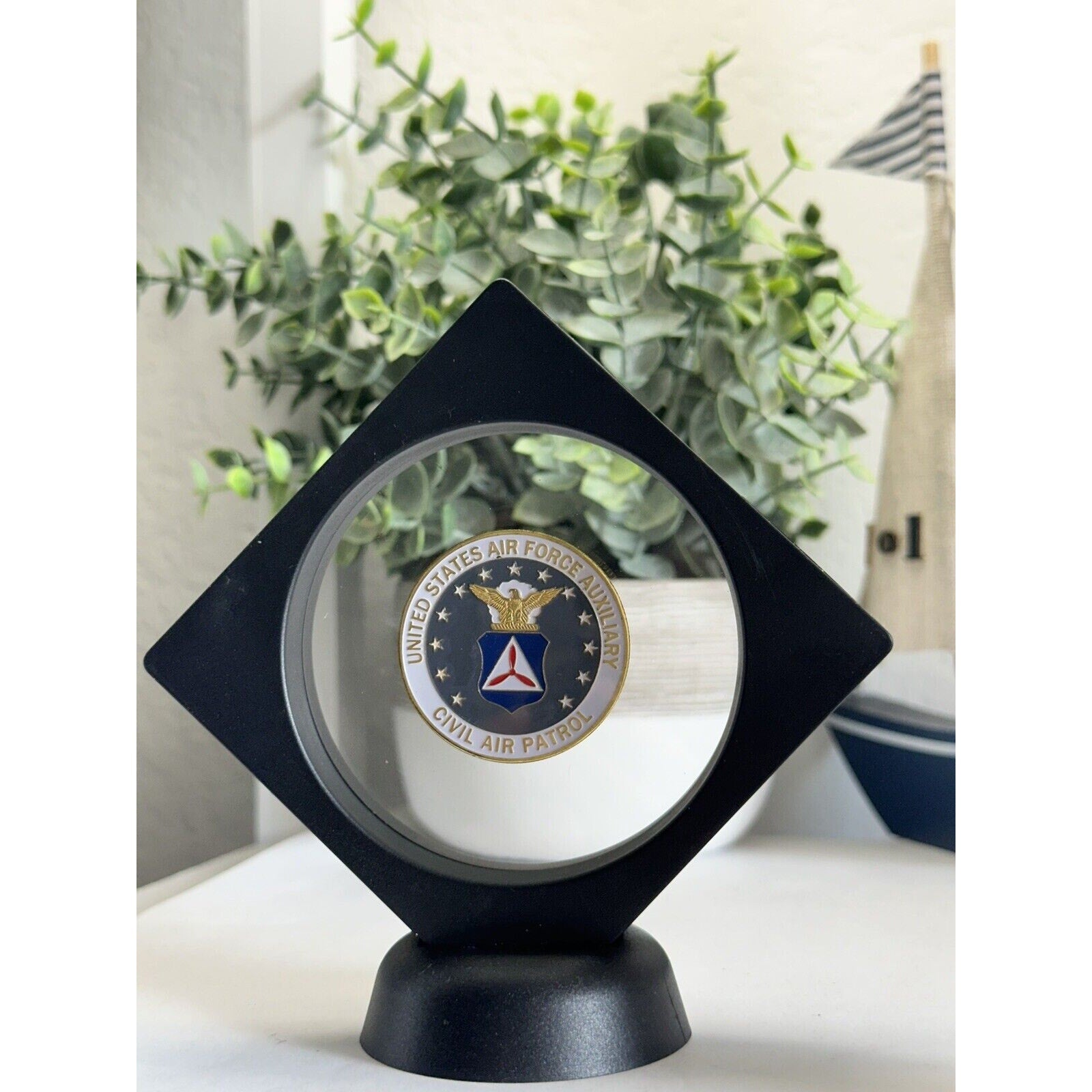 U S AIR FORCE AUXILIARY CIVIL AIR PATROL Challenge Coin With Display Case