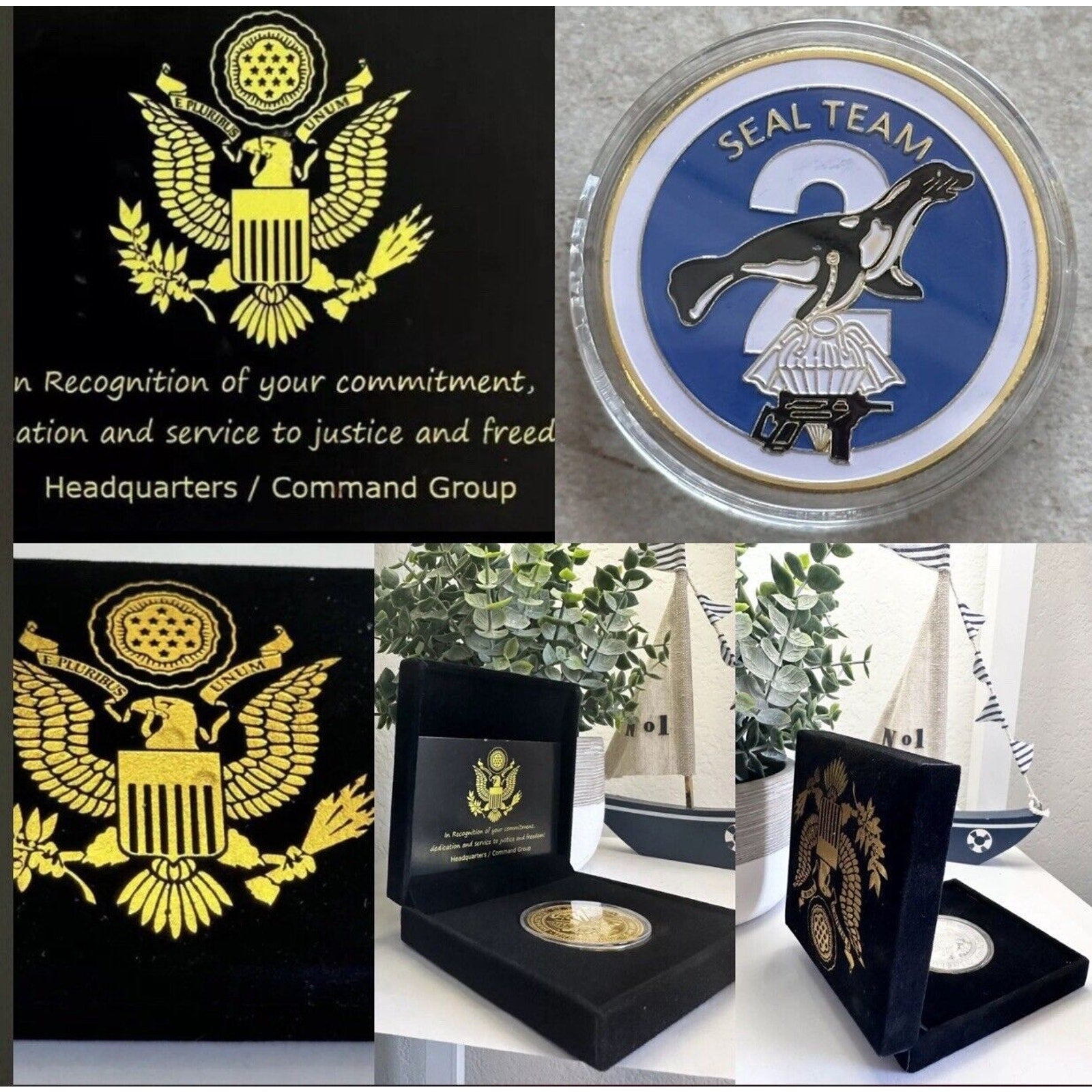 US Navy SEAL Team Two Naval Special Warfare Command NSW SOCOM Challenge Coin USN