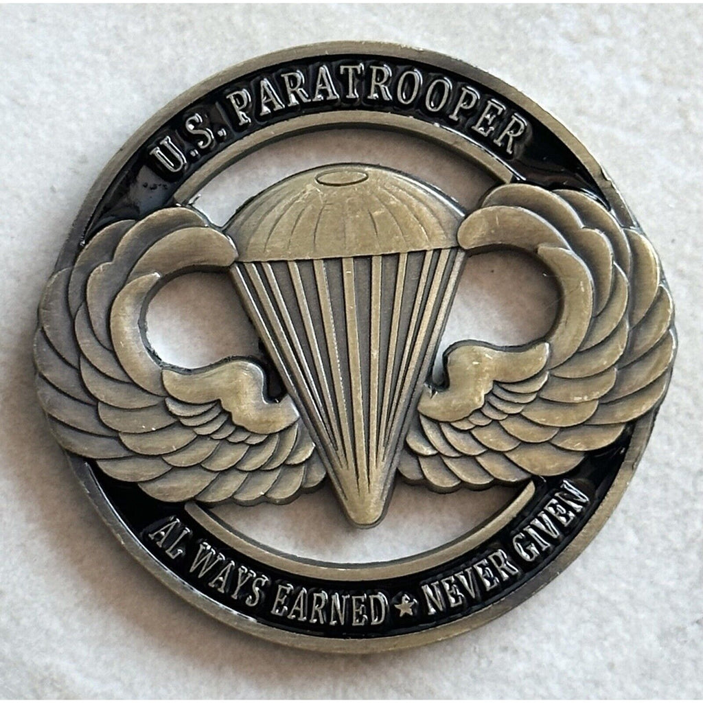 2 Pcs ARMY CAPTAIN RANK MILITARY CPT & US Paratrooper 82nd Airborne Challenge