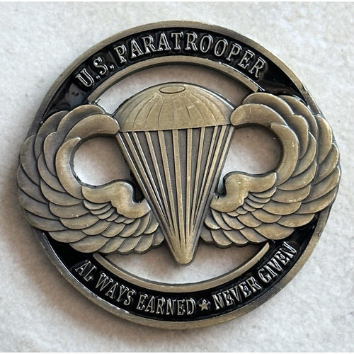2 Pcs ARMY CAPTAIN RANK MILITARY CPT & US Paratrooper 82nd Airborne Challenge
