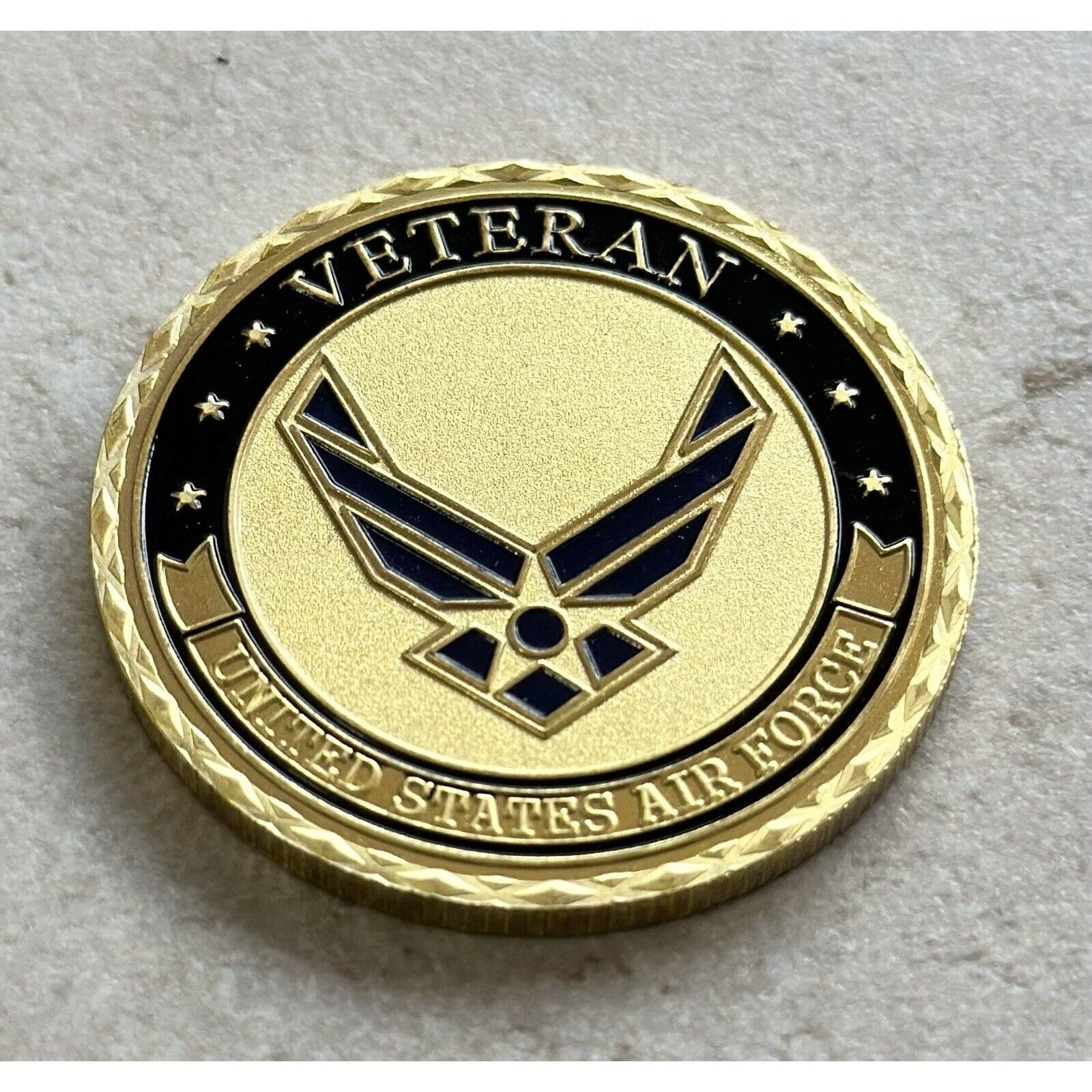 NEW USAF U.S. Air Force Veteran with eagle and flag Challenge Coin.