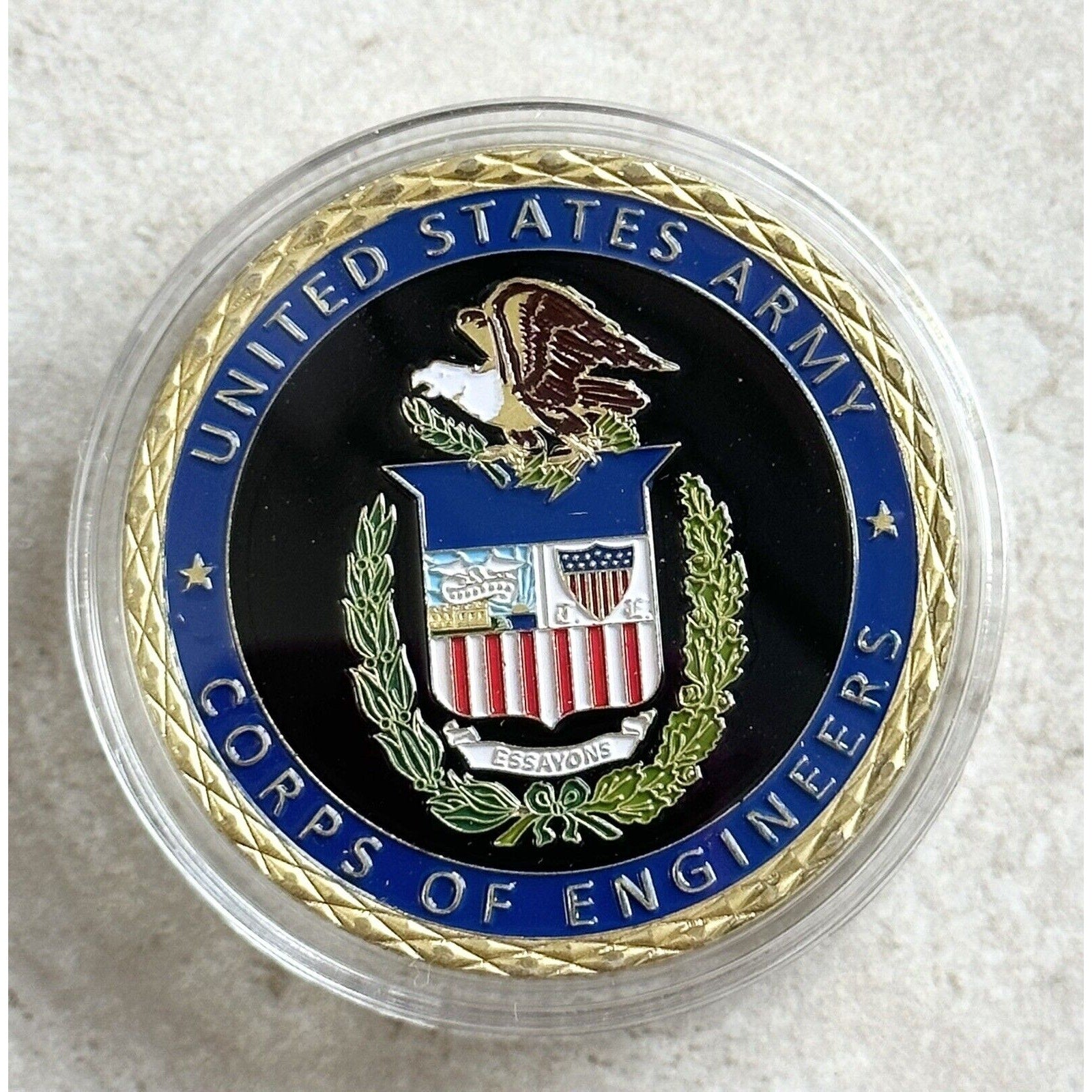 US ARMY Corps of Combat Engineers Branch With Credential coin holder wallet