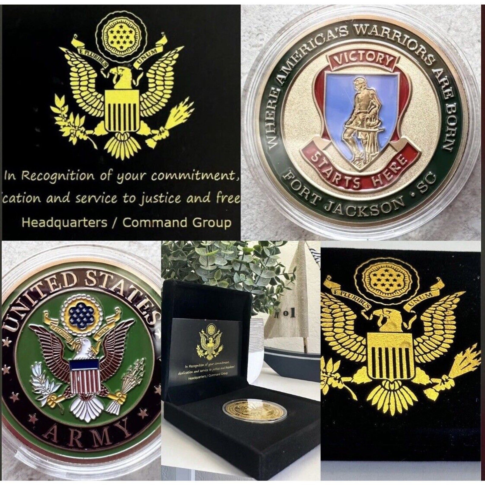 ARMY FORT JACKSON Basic Combat Training VICTORY STARTS CHALLENGE COIN USA AMY