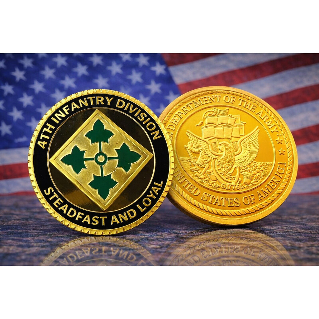 U.S. Army 4th Infantry Division Challenge Coin ·FAST SHIPPING· ·NEW· with case
