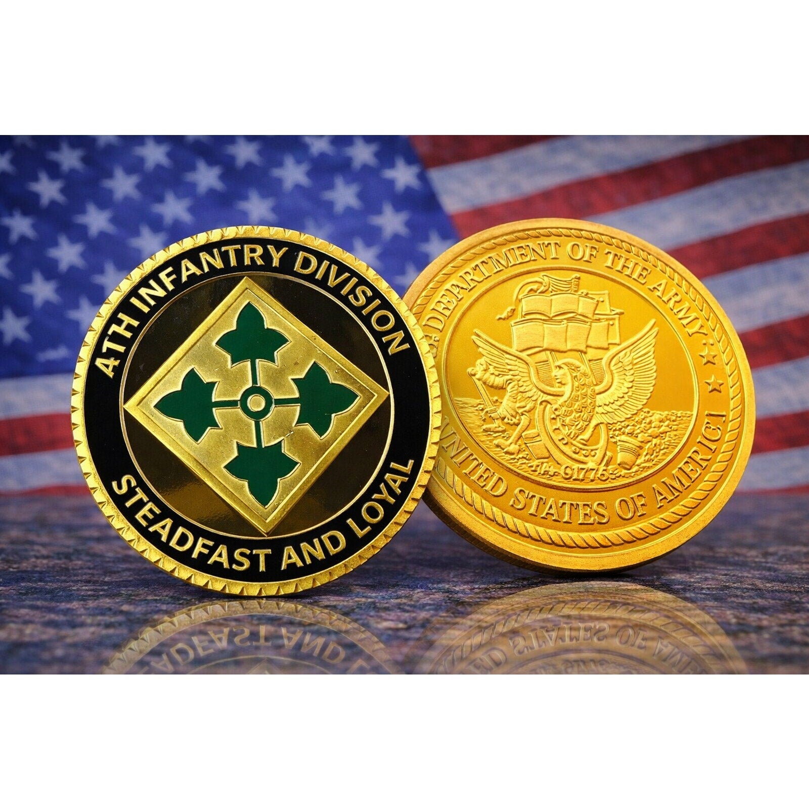 U.S. Army 4th Infantry Division Challenge Coin ·FAST SHIPPING· ·NEW· with case