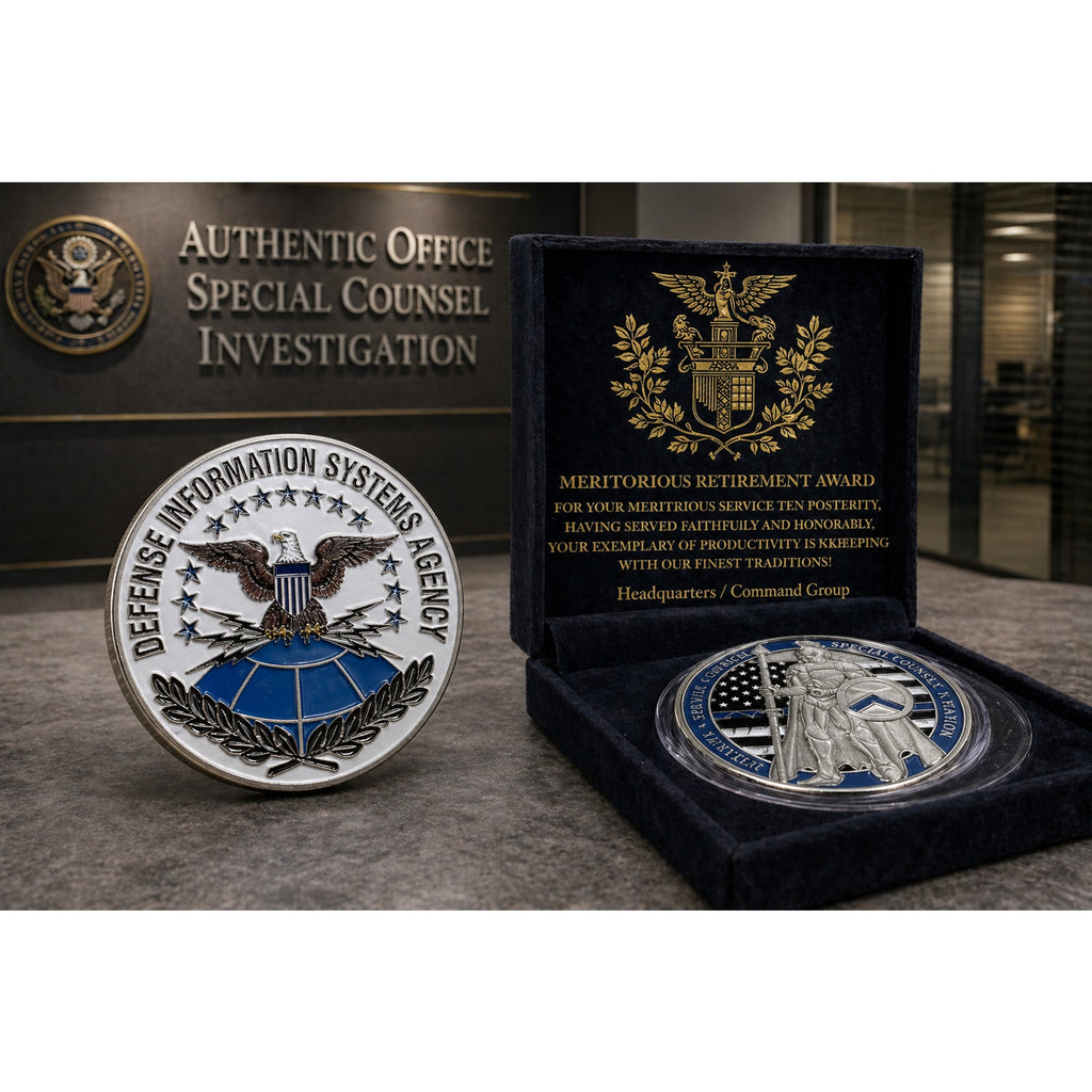 Authentic office speacial counsel Investigation U.S Coin w/ Retirement Award