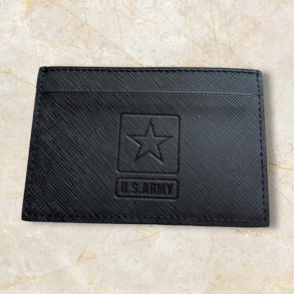 US Army Logo Wallet (Black) On Black Perfect For Credit Cards Military ID cards