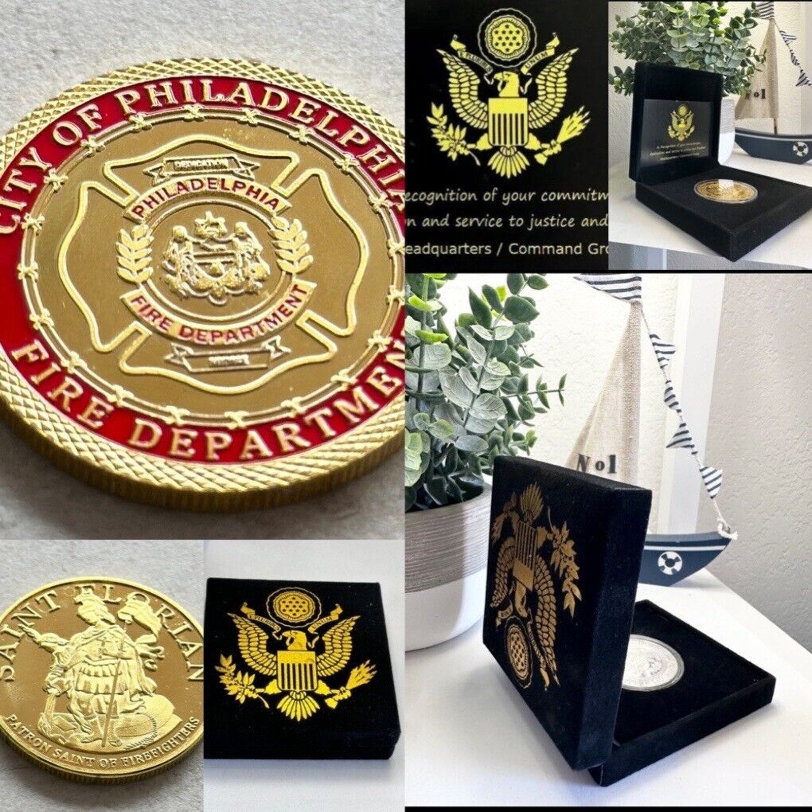 City Of PHILADELPHIA Fire Dept. Challenge Coin With Special Velvet Case