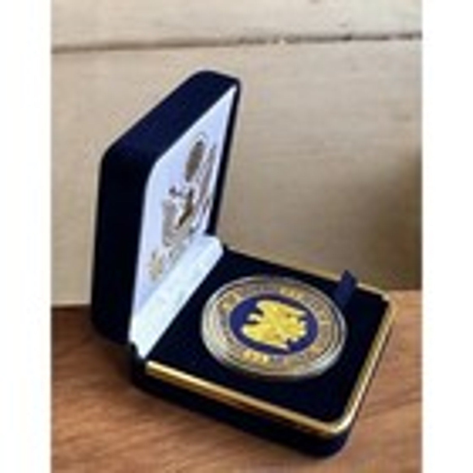 Copied - Department of Defense National Guard Bureau Challenge Coin with Blue Velvet Case