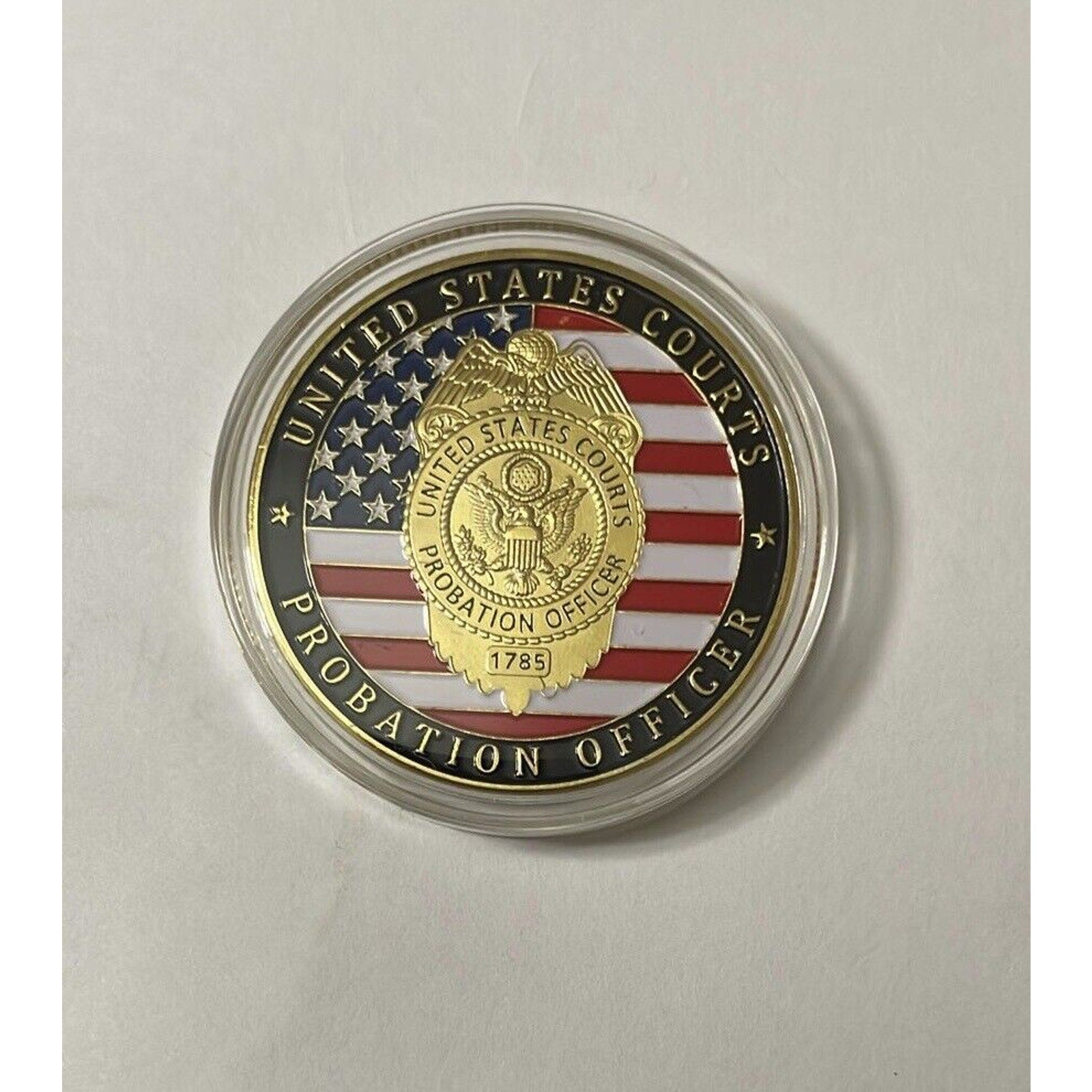United States Courts Probation Officer Challenge Coin. New! With Velvet Case