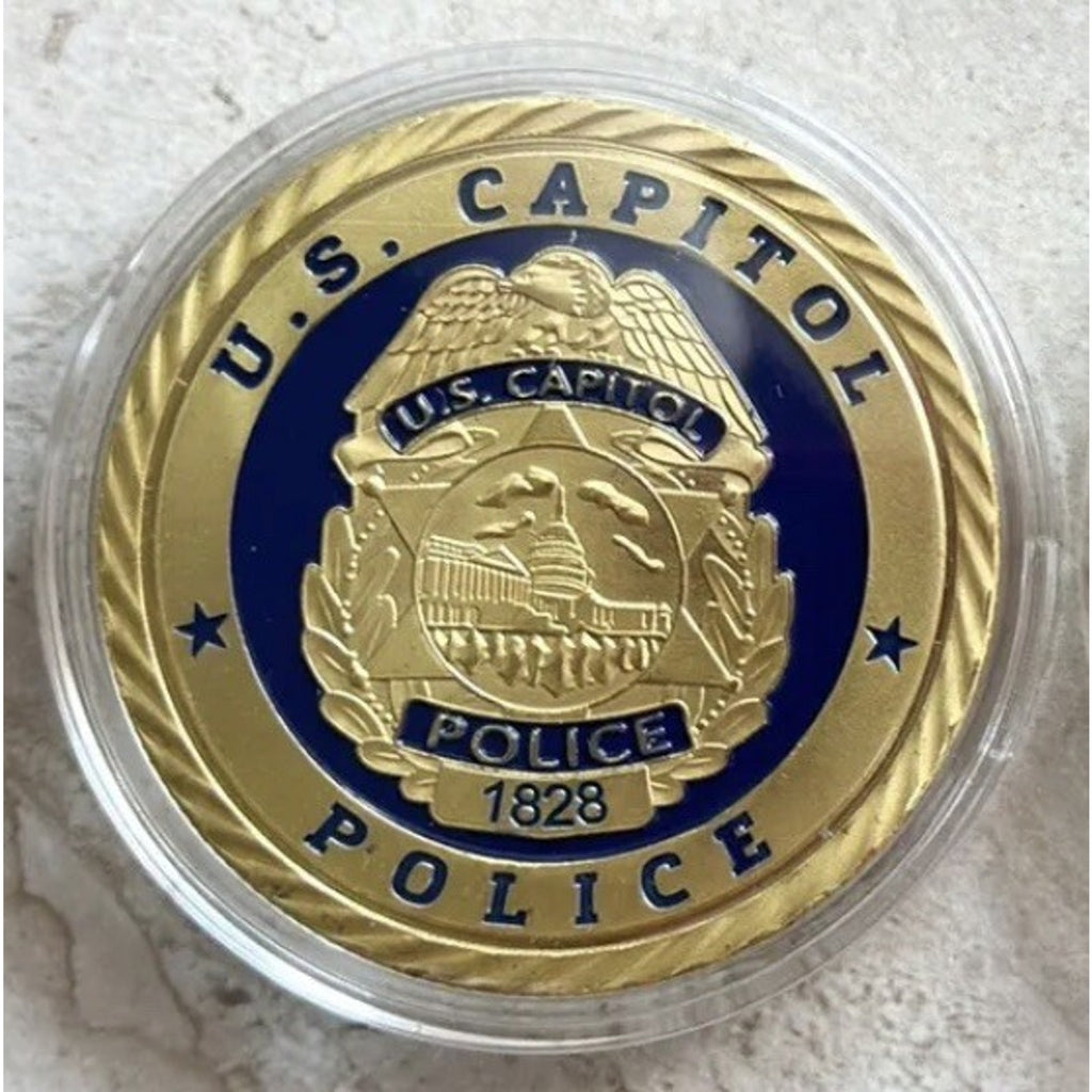 US CAPITOL POLICE-Washington DC Challenge Coin St Michael w/ Retirement Award