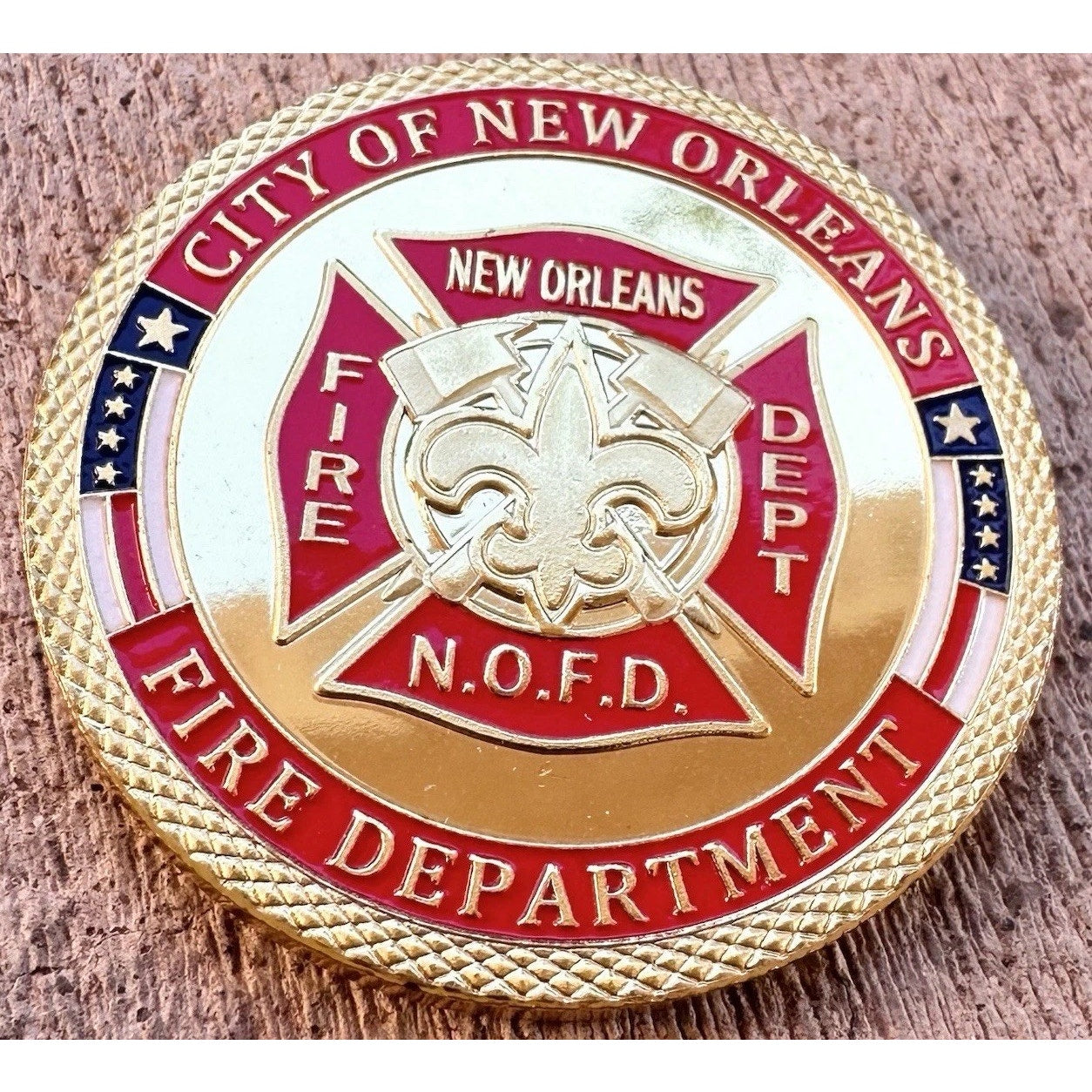NEW ORLEANS FIRE DEPT. Challenge Coin With Special Case Retirement Award