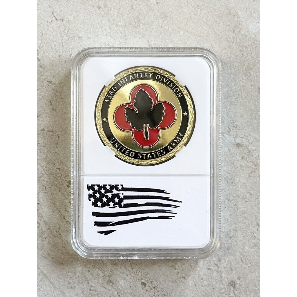 US ARMY 43rd INFANTRY DIVISION Challenge Coin with Case. Fast Shipping