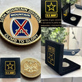 United States Army 10th Mountain Division W Certificate Velvet Box Coin