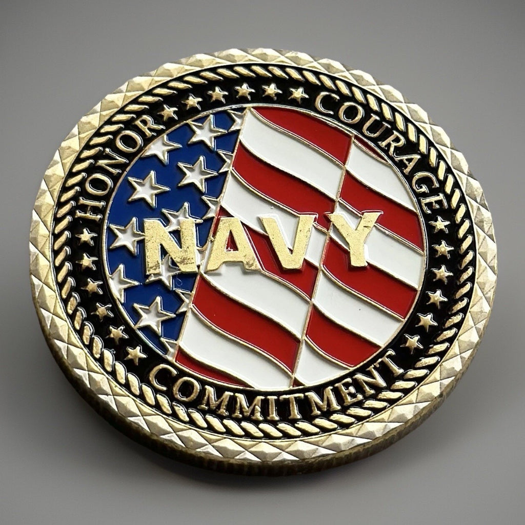 US NAVY VETERAN Challenge Coin With Black Velvet Case Retirement Award